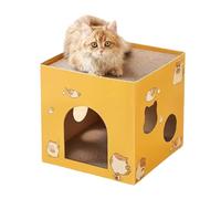 Niesel Maison pour chat en carton avec griffoirs, salon à griffer, boîte à griffer, jouet sûr et inoffensif pour faire ses griffes pour dormir, jouer et se détendre