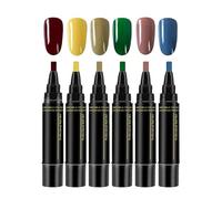 Niesel Marqueurs Pour Ongles,Marqueurs de Dessin 6 Couleurs à Pointe Fine,Vernis Gel à Séchage Rapide - pour Manucure DIY Femmes Hommes Jeunes Débutants Mère Salon et Maison