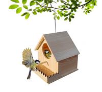 Niesel Niche en bois pour oiseaux avec ventilation - Abri ventilé naturel avec perchoir pour nourrir les cacatoès, les colibris dans les fermes, les potagers, les jardins et les patios