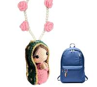 Niesel Ornement De Voiture,Pendentif en Fil De Coton - Décoration De Crochet De Marie Mignon pour Véhicules | pour Camion Berline Voiture Hommes Femmes Chauffeur Anniversaire Noël