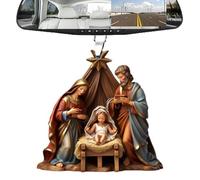 Niesel Pendentif de crèche, bijou de crèche pour le sapin de Noël, la naissance de Jésus, décoration de sapin de Noël, pendentif de crèche 3D en acrylique, souvenir festif et stable pour la maison