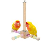 Niesel Perche de Cage à Oiseaux, perchoirs d'oiseau pour la Cage - Perche de Petit Oiseau,Toys rotatifs en Bois à 360 degrés pour poulailler, Cages intérieures et aviaires extérieurs, Accessoires de