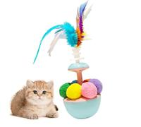Niesel Plume Ball pour Chats, Jouet de Plume de Balle de Chat,Balance Swing Ball - Portable Cat Feather Interactive Auto-Play Ennui Tytom for Outdoor Kitten Exercice