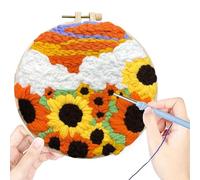 Niesel Punch Needle Paysage Kit punch Needle - Kit de broderie pour de tournesol - Kit d'aiguilles de poinçonnage pour débutants avec outils et matériaux pour femmes et filles