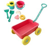 Niesel Seau de plage et pelle - Kit de jeu de sable - 8 pièces - Pour apprendre précoce - Kit de sable avec chariot - Kit de jeu amusant en plein air pour la plage, en dehors du camping