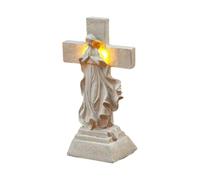 Niesel Statue solaire de jardin | Figurine en résine de Notre-Dame en prière - Figurine d'extérieur avec lumière LED à énergie solaire - pour porche, chemin de patio, arrière-cour Noël Pâques
