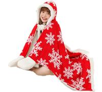 Niesel Sweat à capuche pour femme - Sweat-shirt Poncho de Noël | Echarpes à Capuche Flocons de Neige | Unisexe pour Intérieur Maison Bureau Auto Canapé Relax Soirées TV