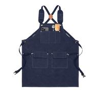 Niesel Tablier de travail, accessoire de cuisine réglable et imperméable - Tablier pour outils avec poches et bretelles croisées - unisexe pour menuisier chef, bleu, Fare riferimento alla descrizione
