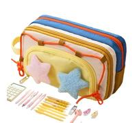 Niesel Trousse À Crayons,Pochette Grande Capacité pour Stylos Et Fournitures - Organisateur de Bureau pour Stylos Marqueurs Règle Gomme Notes Autocollants Élèves Étudiants Enseignants