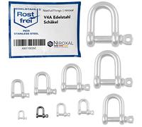 NietFullThings 100 Pieces 5-mm Acier Inoxydable manilles Droites de V4A Forme Courte Droite et Robuste Charge de Rupture 1.000 kg Manille Droite 5x145-mm
