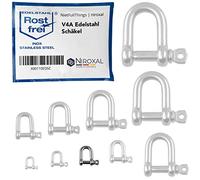 NietFullThings 100 Pieces 6-mm Acier Inoxydable manilles Droites de V4A Forme Courte Droite et Robuste Charge de Rupture 1.500 kg Manille Droite 6x21-mm