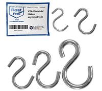 NietFullThings Crochet asymétrique en S en acier inoxydable V2A - Diamètre : 6 mm - Longueur : 50 mm - Crochet en métal à suspendre - Décoration