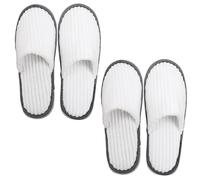 Nievajio Lot de 2 paires de pantoufles d'hôtel, douces et confortables, antidérapantes, avec semelles épaisses de 9 mm, pantoufles réutilisables pour spa, fête, piscine et voyage