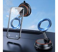 NIFBANG Support de téléphone portable magnétique pour voiture, ventouse sous vide, rotatif, pour iPhone 17/16/15/14 Pro Max Plus, avec anneau magnétique pour Samsung S25/S24/S23 Ultra Google