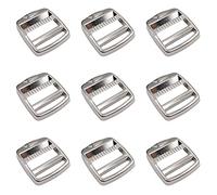 Nifocc Lot de 10 boucles de verrouillage réglables en alliage de zinc pour sangle de sac à dos 25 mm Argenté