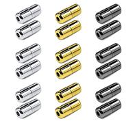 Nifocc Lot de 18 lacets à boucle en métal pour homme et femme - Chaussures de sport - Chaussures de randonnée - Chaussures de loisirs - Doré/argenté/noir