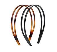 Nifocc Lot de 2 bandeaux en plastique rigide avec dents - Pour femme et femme - Noir