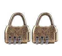 Nifocc Lot de 2 cadenas en métal - Combinaison intelligente - Vintage - Pour boîte de rangement - Boîte à bijoux - Bagages de livres - Bronze