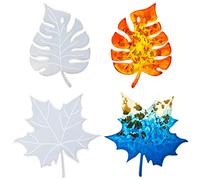 Nifocc Lot de 2 dessous de verre en forme de feuille d'érable - Moules en silicone - Pour bricolage et décoration murale