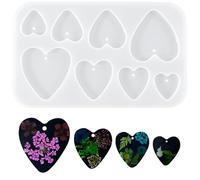 Nifocc Lot de 2 moules en forme de cœur en résine époxy - Amour - Bijoux - Pendentif - Boucles d'oreilles - Moules en silicone - Moule en cristal pour bricolage