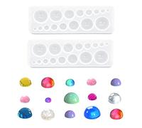 Nifocc Lot de 2 Moules en Résine Époxy pour Boutons - Forme Silicone pour Coulée Cristal, Bijoux, Pendentif - Bricolage Boucles d'Oreilles Style 1