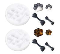 Nifocc Lot de 2 moules en silicone en forme de patte de chien - Pendentif en résine - Pour bricolage de bijoux