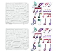 Nifocc Lot de 2 moules en silicone pour mélomanes - En résine époxy - Thème de musique - Pour boucles d'oreilles, colliers, pendentifs, bijoux - Avec trou - Pour bricolage