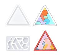 Nifocc Lot de 2 moules en silicone Tangram - En résine époxy - Triangle - Pour bricolage, artisanat, bijoux
