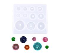 Nifocc Lot de 2 moules ronds en silicone pour boutons et breloques en résine époxy, moules de moulage de bijoux pour loisirs créatifs