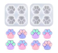 Nifocc Lot de 2 pattes de chat en résine époxy - Forme d'ours - Pour bricolage - Bijoux - Porte-clés - Boucle d'oreille
