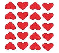 Nifocc Lot de 20 écussons brodés en forme de mini cœur à repasser sur vêtements, jeans, vestes, chapeaux, sacs, sacs à dos, chaussures - Rouge