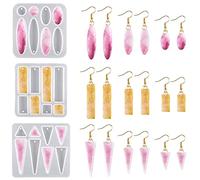 Nifocc Lot de 3 moules géométriques pour bijoux et pendentifs, cristal époxy, loisirs créatifs