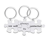 Nifocc Lot de 3 porte-clés « We Will Always Be Connected » pour femme, fille, petite amie, Noël, Nouvel An, anniversaire