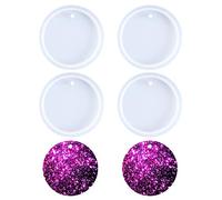 Nifocc Lot de 4 moules ronds en silicone avec trous pour porte-clés