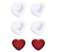 Nifocc Lot de 4 petits moules en silicone en forme de cœur 3D en forme de cœur pour fabrication de bijoux artisanaux et savons