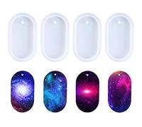 Nifocc Lot de 4 porte-clés ovales en silicone avec trous pour bricolage et fabrication de bijoux