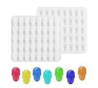 Nifocc Lot de 40 mini moules en silicone en forme de tête de mort en forme de tête de mort en résine époxy pour bricolage, bijoux, porte-clés, boucles d'oreilles, breloques