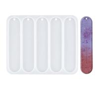 Nifocc Lot de 5 marque-pages ovales en silicone - Marque-page en résine époxy - Moule en cristal pour bricolage de bijoux