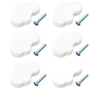 Nifocc Lot de 6 boutons de tiroir pour chambre d'enfant - En caoutchouc souple - Pour armoires, tiroirs, penderie, commode - Blanc