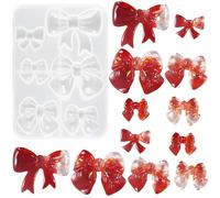 Nifocc Lot de 6 moules en résine époxy avec nœud papillon - Pendentif - Boucles d'oreilles - Moules en silicone - Moule en cristal pour bricolage
