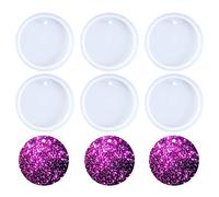 Nifocc Lot de 6 moules ronds en silicone avec trous pour la création de porte-clés en résine