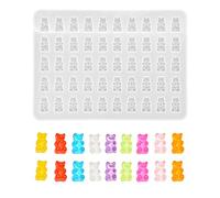 Nifocc Moule en forme d'ours en caoutchouc en forme d'ours en silicone 3D animal en résine époxy moule en résine pour bricolage bijoux, clés, boucles d'oreilles, breloques Transparent