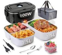 Nifogo Gamelle Chauffante 100W 1,5Lx2 Lunch Box Chauffante 12V/24V/230V