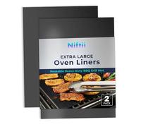 Niftii Lot de 2 tapis de four extra larges anti-adhésifs réutilisables et résistants à la chaleur pour barbecues à gaz, électriques et au charbon de bois - Accessoires de cuisine et de pâtisserie