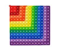 Nify Tableau Sensoriel Double Face en Silicone pour Adultes Outil de Calcul Mental & de Détente pour la Concentration au Bureau, 20x20 cm, Design Arc en Ciel