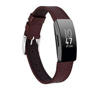 Nigaee Bracelet de montre en cuir pour Fitbit Inspire HR - Compatible avec la famille Fitbit Inspire (marron foncé)