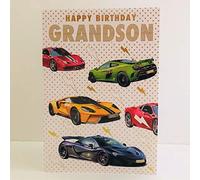 Nigel Quiney Carte d'anniversaire pour petit-fils - Voitures de sport