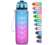 Niggeey Bouteille d'eau, 1L/700ML/500ML Gourde Reutilisable, Sport Gourde en Plastique Tritan sans BPA, avec Filtre et Marqueur de Temps, pour Enfant et Adultes, Maison et Extérieur
