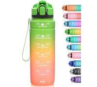 Niggeey Bouteille d'eau, 1L/700ML/500ML Gourde Reutilisable, Sport Gourde en Plastique Tritan sans BPA, avec Filtre et Marqueur de Temps, pour Enfant et Adultes, Maison et Extérieur