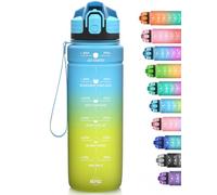 Niggeey Bouteille d'eau, 1L/700ML/500ML Gourde Reutilisable, Sport Gourde en Plastique Tritan sans BPA, avec Filtre et Marqueur de Temps, pour Enfant et Adultes, Maison et Extérieur